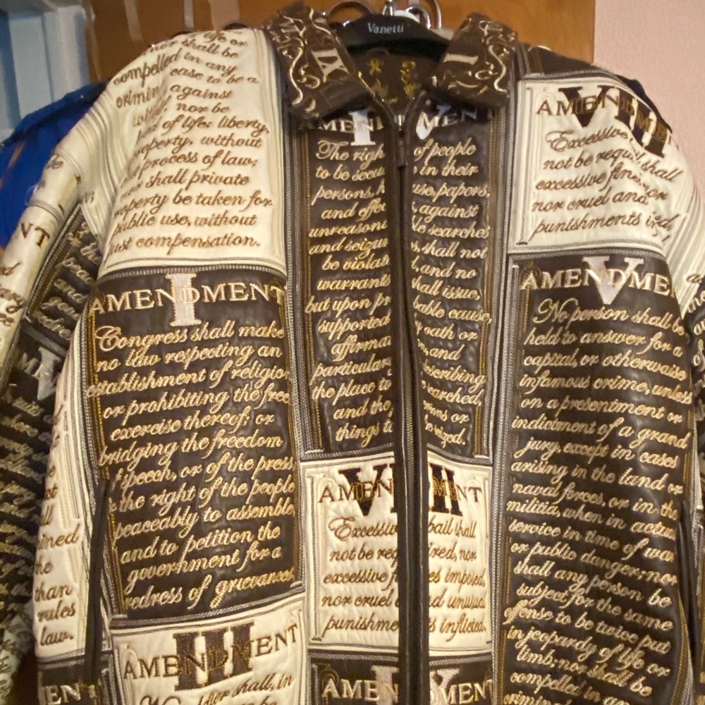 Men’s Al Wissam Sz. 60 Amendment leather jacket